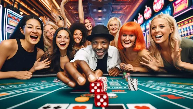 Roulette wheel spinning with chips on the table